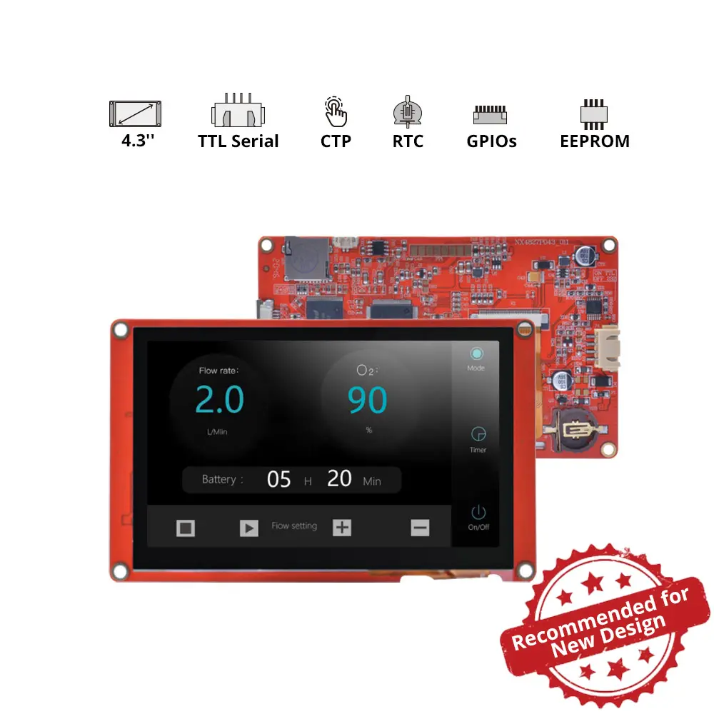 [6920075771893] NEXTION NX4827P043-011C (IPS)-4.3” inch Nextion Intelligent Series HMI Capacitive Touch Display without enclosure
