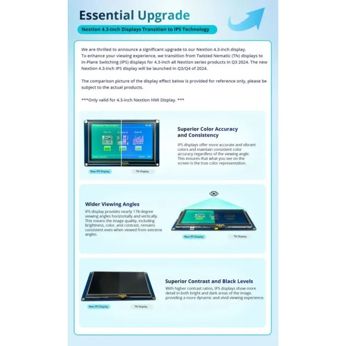 NEXTION NX4827P043-011C-Y (IPS) 4.3” inch Nextion Intelligent Series HMI Capacitive Touch Display with enclosure