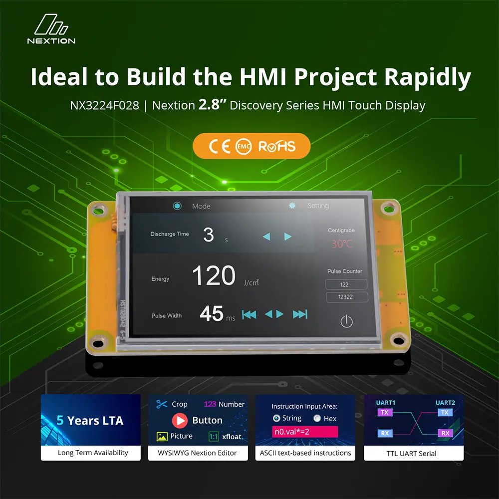 [6920075776805] Nextion NX3224F028–2.8 inch Discovery Series HMI Touch Display 