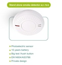  AJ-763 stand alone smoke alarm