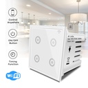 Smart Wifi White wall touch Modular switch with Smart Home edge 4 Gang works with Alexa IFTTT,Google