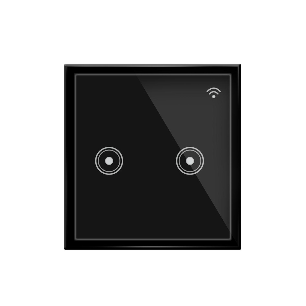 Smart Wifi Black wall touch Retrofit for Anchor Roma Modular with Smart Home edge 2 Gang works with Alexa ,Google