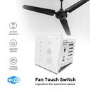 Smart Wifi White wall touch Modular Fan switch works with Alexa ,Google