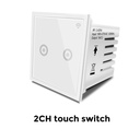Smart Wifi White wall touch Retrofit for Anchor Roma Modular switch with Smart Home edge 2 Gang works with Alexa ,Google