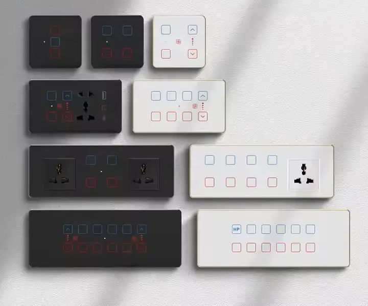 12-Gang Panel for Zigbee App Control Indian Standard Intelligent Lighting Curtain Fan Switch 10A/16A Max. Mobile App