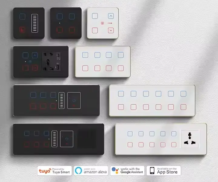 India Standard 6M Wireless WIFI Combination Switch Power Failure Memory Glass Touch Support Alexa Google Assistant