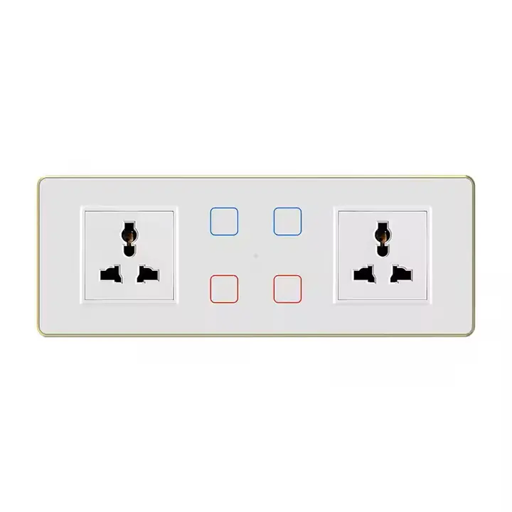 Smart 6M Zigbee Socket Combo Switch with Touch Panel India Standard Supports Alexa Google Assistant for Lights Curtains
