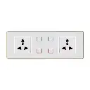 Smart 6M Zigbee Socket Combo Switch with Touch Panel India Standard Supports Alexa Google Assistant for Lights Curtains