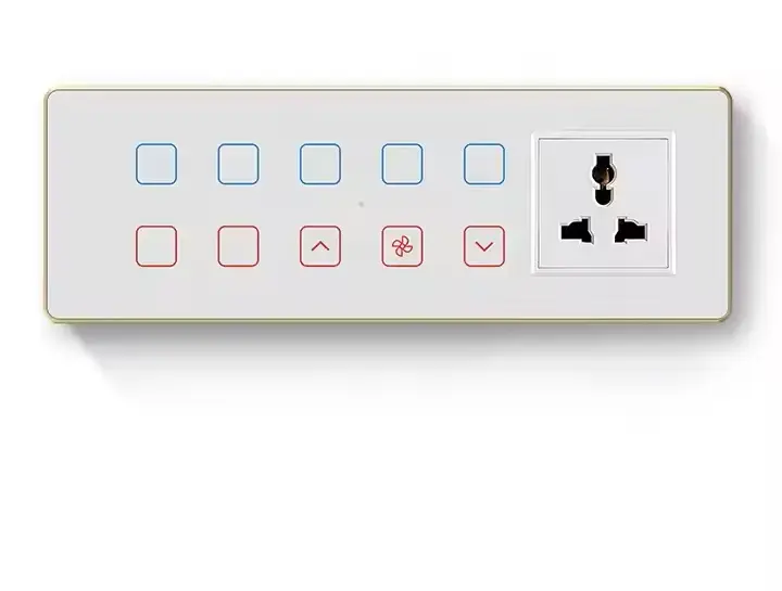 Suitable for Tuya Zigbee Smart Home Large Panel Light Switch Socket Wall Mounted Fan Speed Controller Compatible with Smart Life