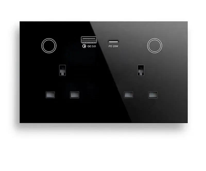 13A Wall Socket Tuya WiFi Smart UK Socket With USB Type c APP Controls Timed Dual Sockets Support Alexa Google Assistant
