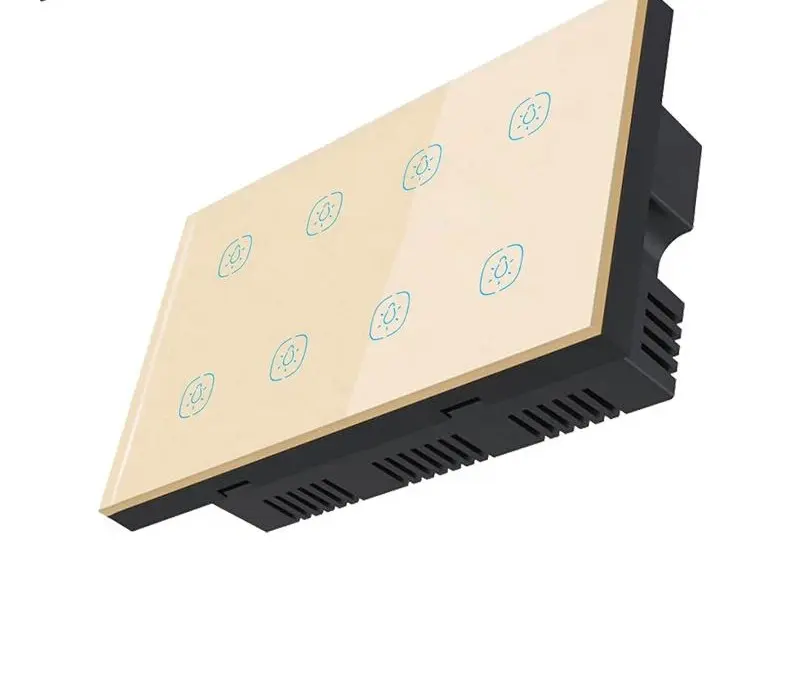 8Gang Intelligent Touch Switch WiFi Supports Alexa, Google Assistant, Tuya APP to Control Light Switch UK Standard