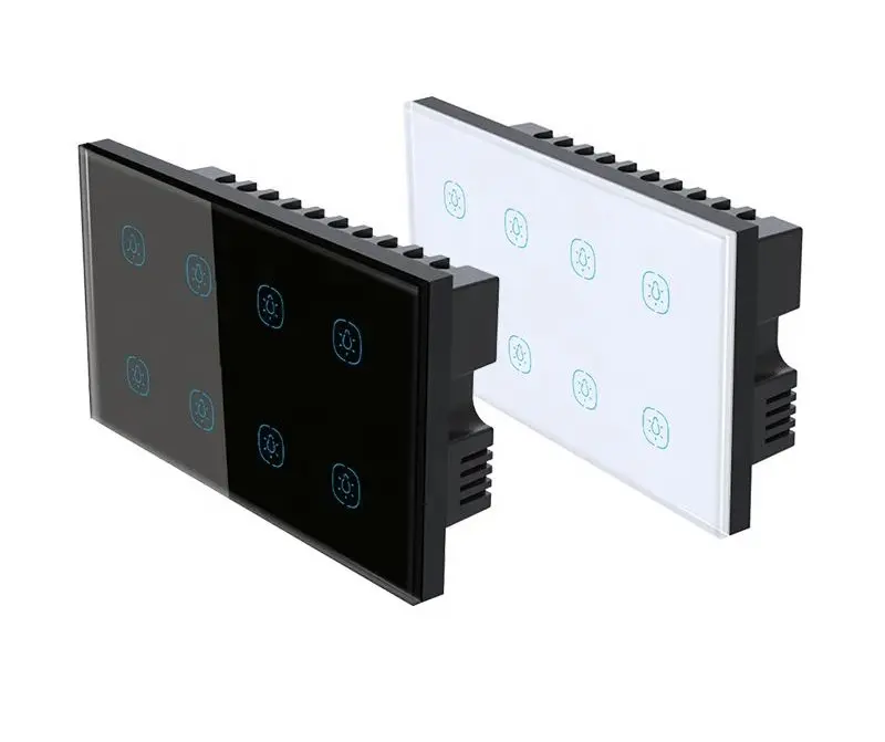 147x86mm Switch Panel TuyaZigBee Smart Home 8Gang Wall Light Switch Compatible with Alexa and Google Home
