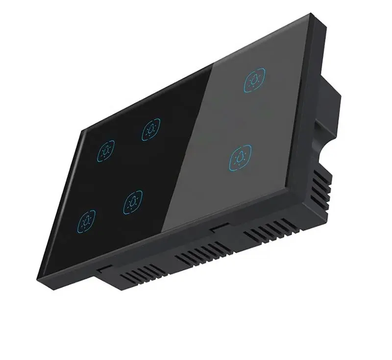 UK Wall Switch 6 Gang Tuya Smart Zigbee Glass Touch Sensing Switch APP Remote Control Timer Control Switch