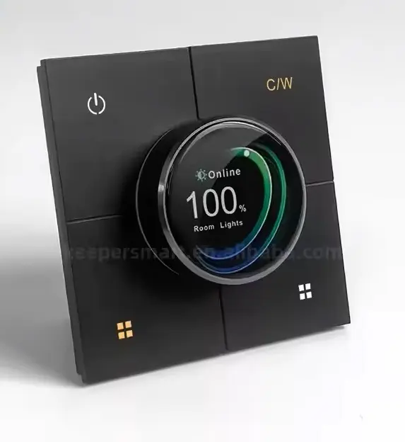 Tuya Smart Home CW Dimming Switch ZigBee Wireless Knob Display Screen Light Control Switch 2 Gang Centralized Control Panel