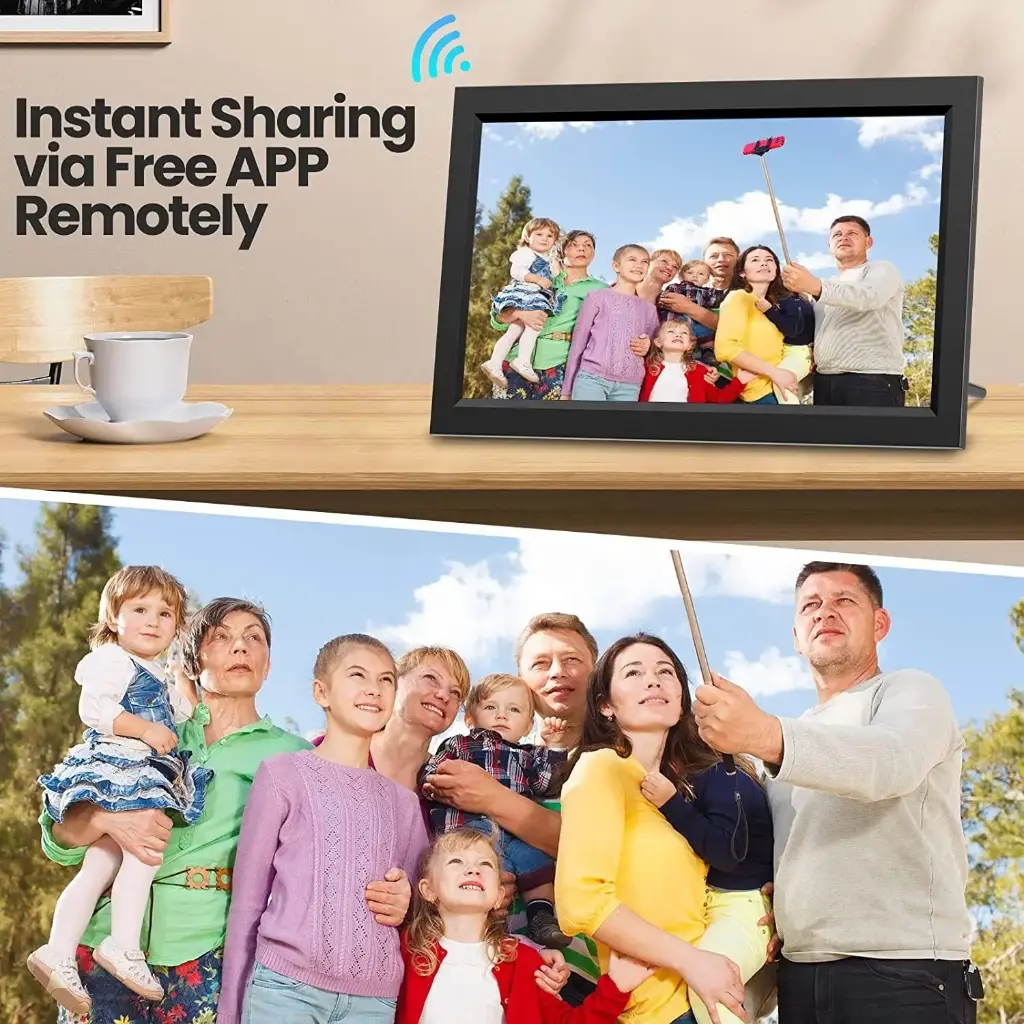 15.6 Inch Large Digital Photo Frame with 1920 * 1080 IPS Full HD Touchscreen, 32GB WiFi Smart Frame Share Photos Via Frameo App