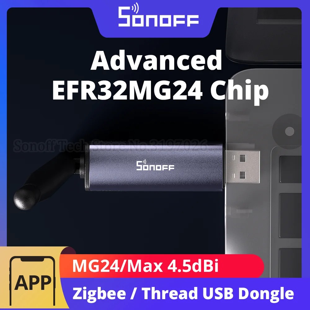 [6920075743364] SONOFF Zigbee 3.0 USB Dongle Plus MG24 | Dongle-PMG24, Zigbee Gateway with EFR32MG24, Thread & Zigbee USB Stick, Zigbee Controller for Home Assistant or Zigbee2MQTT