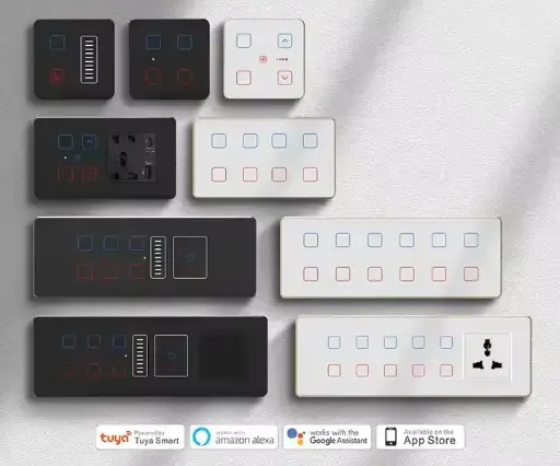 India Standard 6M Wireless WIFI Combination Switch Power Failure Memory Glass Touch Support Alexa Google Assistant