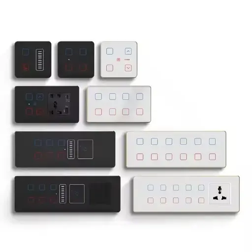 Tuya Smart Life Zigbee Application Control Glass Touch Switch for India Standard 8M Home Multifunctional Combination 10A 240