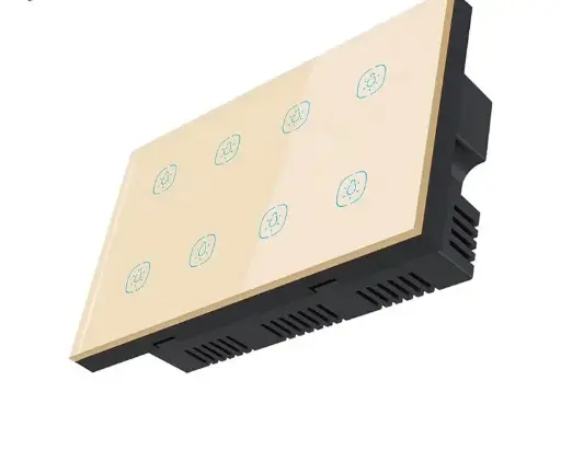 8Gang Intelligent Touch Switch WiFi Supports Alexa, Google Assistant, Tuya APP to Control Light Switch UK Standard