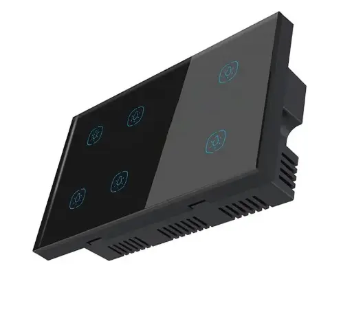 UK Wall Switch 6 Gang Tuya Smart Zigbee Glass Touch Sensing Switch APP Remote Control Timer Control Switch