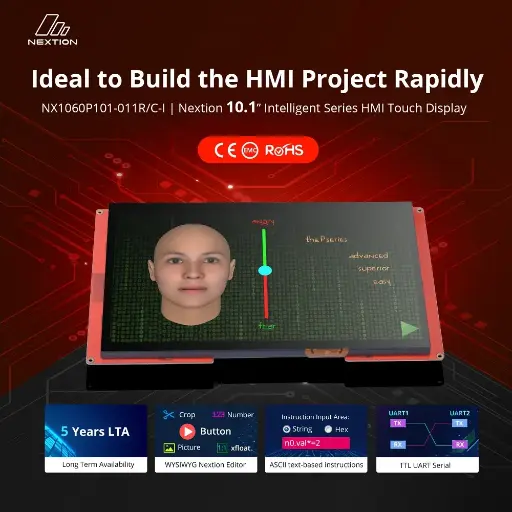 [IM190411001] NEXTION NX1060P101-011R-I – 10.1inch Intelligent Series USART HMI Resistive Touch Display 