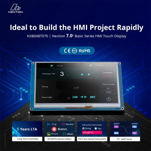 [IM150416007] NX8048T070 – Nextion 7.0” inch Basic Series HMI Touch Display